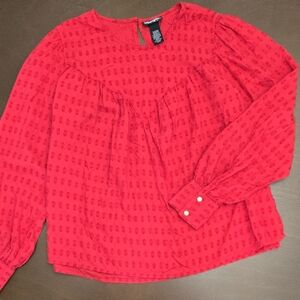 WRANGLER RETRO Women's Red Blouse M Pearl Snap